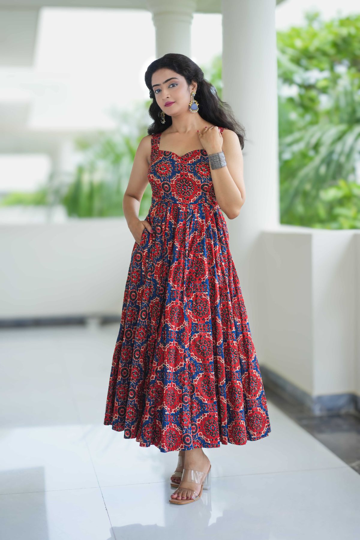 Ruhani Dori Ajrak Flare Dress