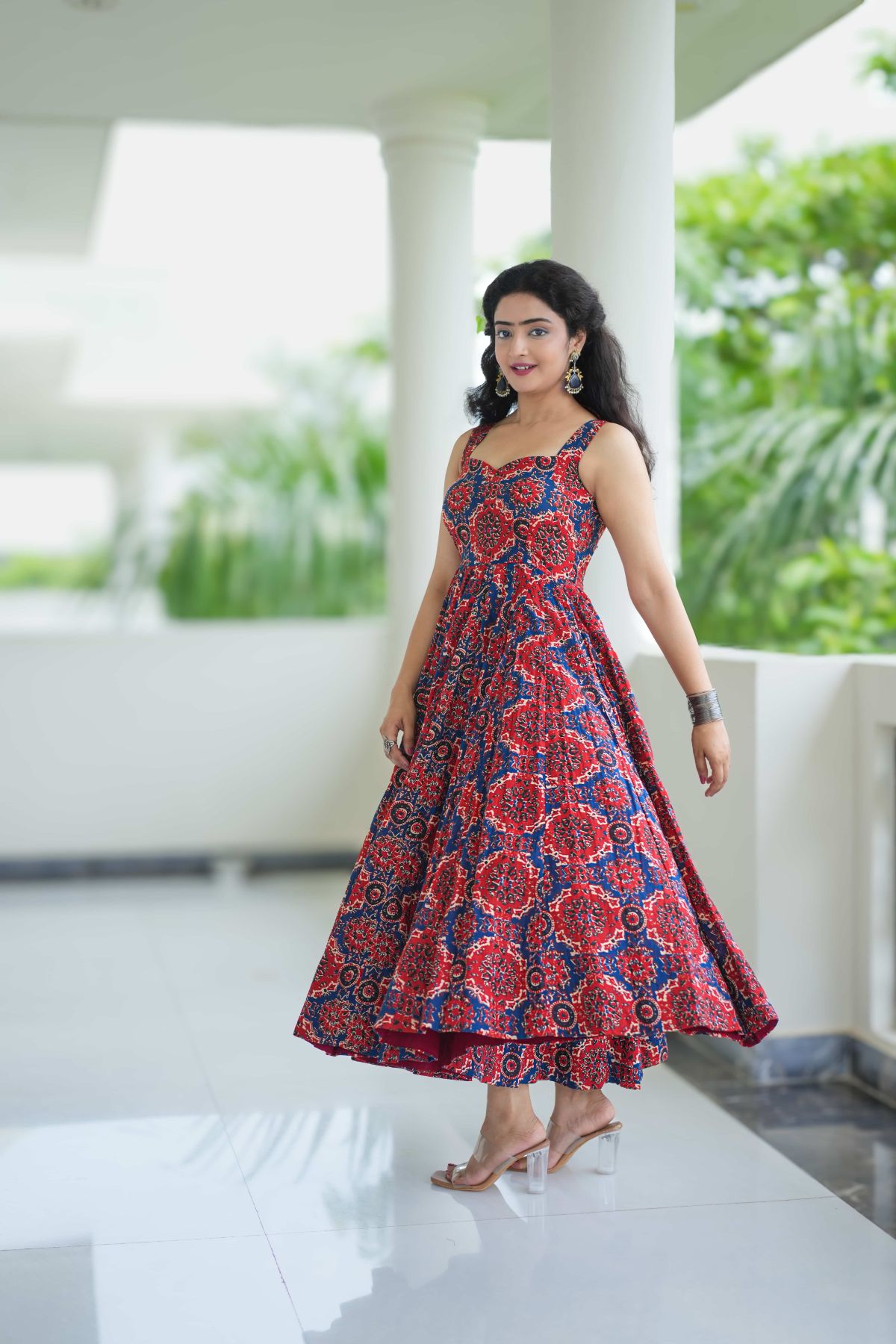 Ruhani Dori Ajrak Flare Dress 2