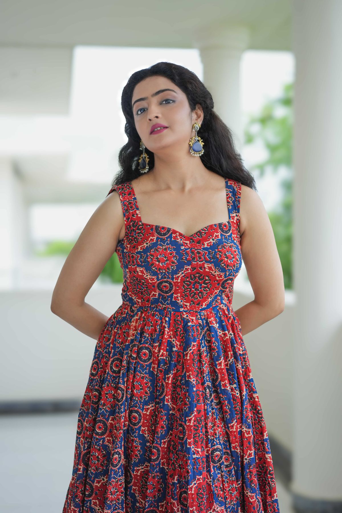 Ruhani Dori Ajrak Flare Dress 3