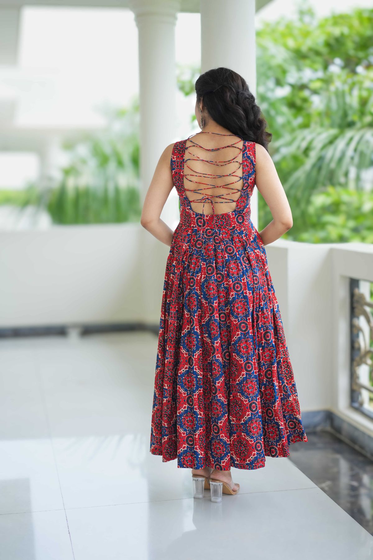 Ruhani Dori Ajrak Flare Dress 4