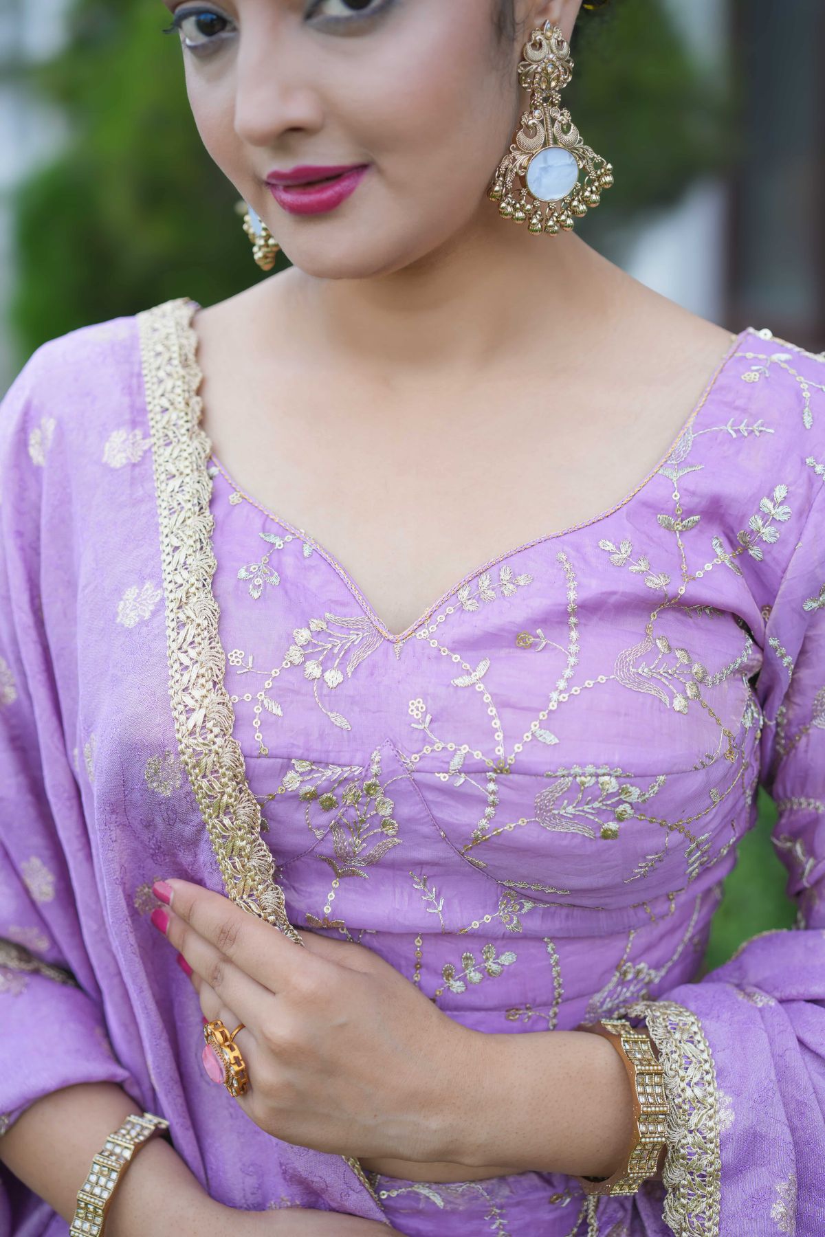 Lavender Gold Crush Lehenga Set  5