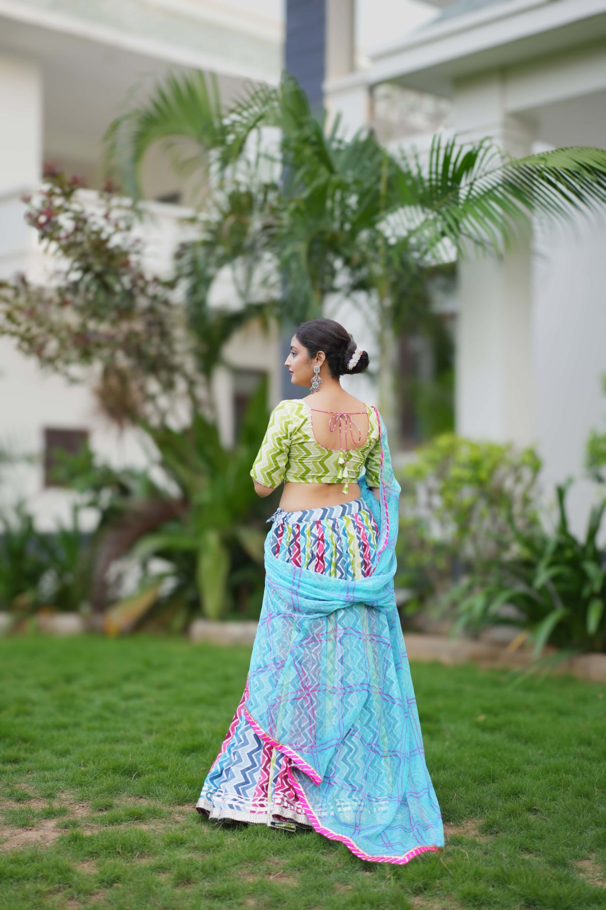 Multicolour Zig-Zag Cotton Lehenga Set WITHOUT DUPATTA 4