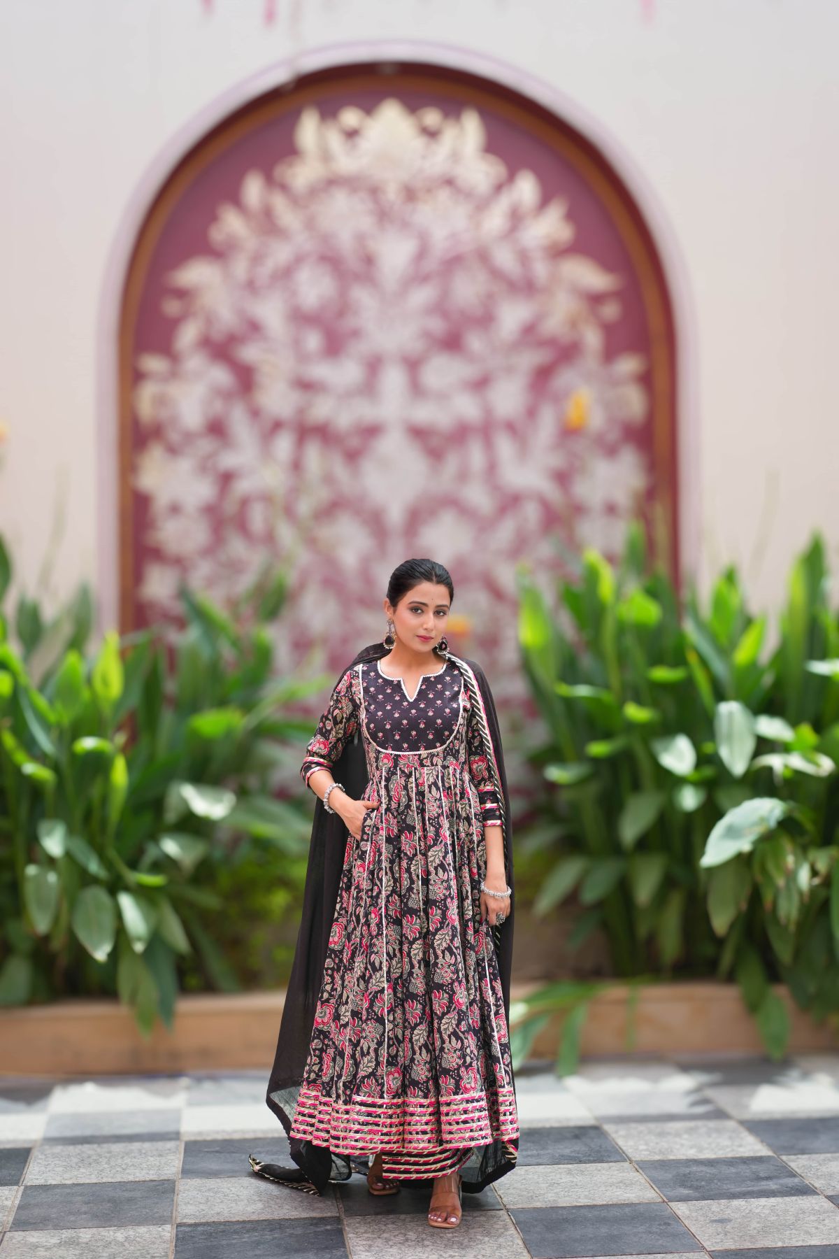 Kaashi Phool Cotton Anarkali Suit Set  3