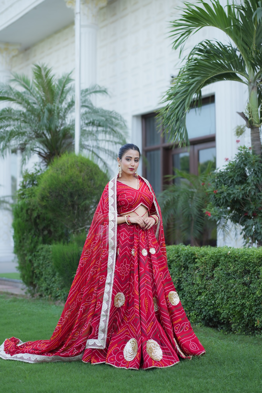 Rajasthani Rani - BHANDEEJ LEHENGA with matching DUPATTA 2