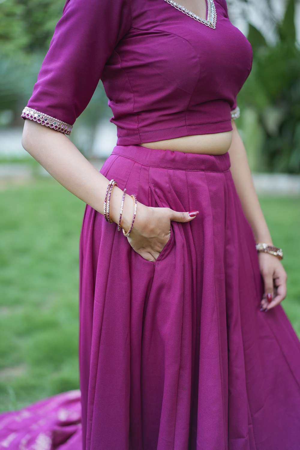 MADHUBALA MIRROR LACE LEHENGA SET 2