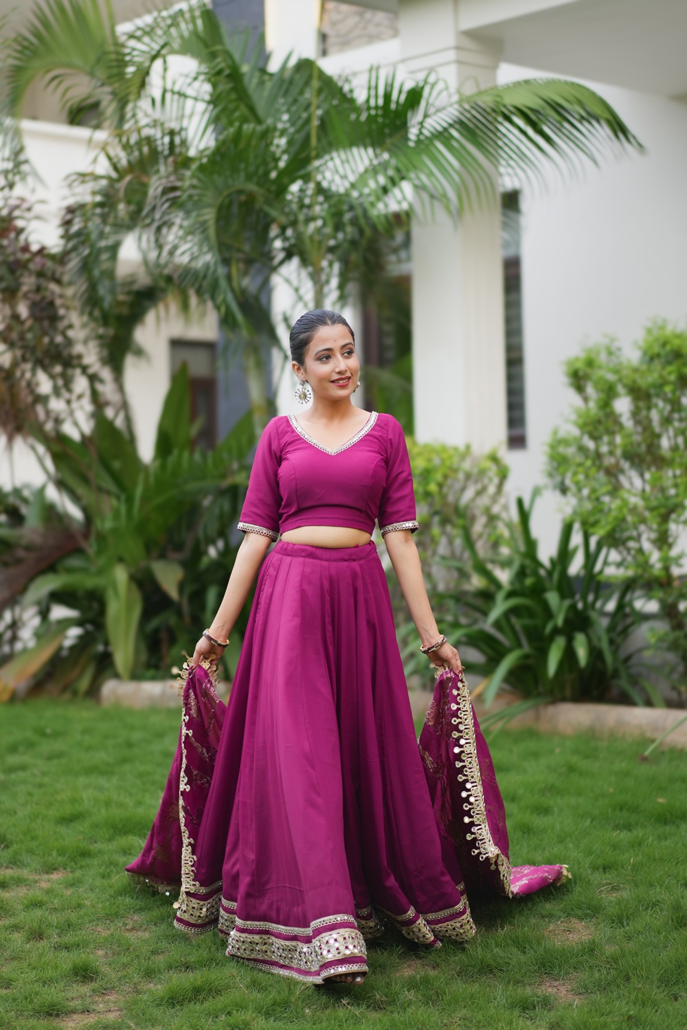 MADHUBALA MIRROR LACE LEHENGA SET 4