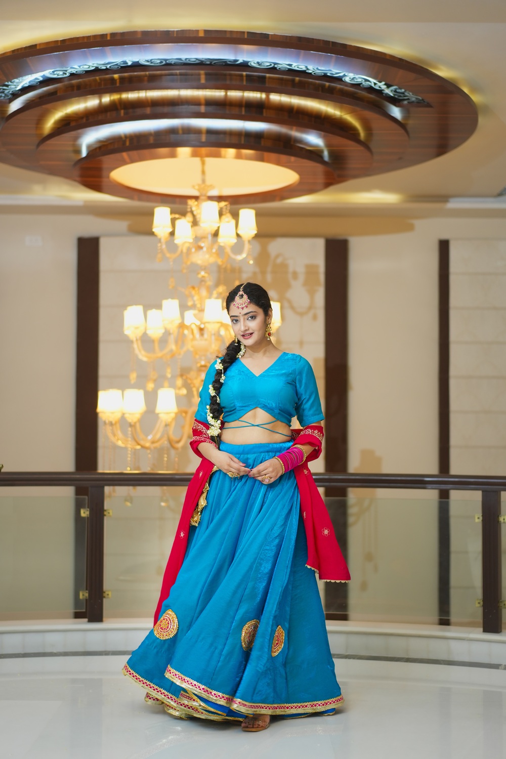 Neelam Gulabi Gota Lehenga Set 4