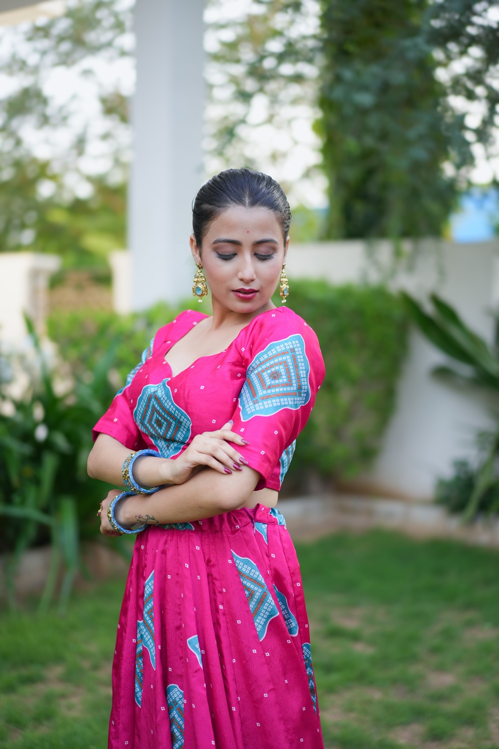 JHILMIL BANDHANI - GULABI RANG Lehenga Set 5