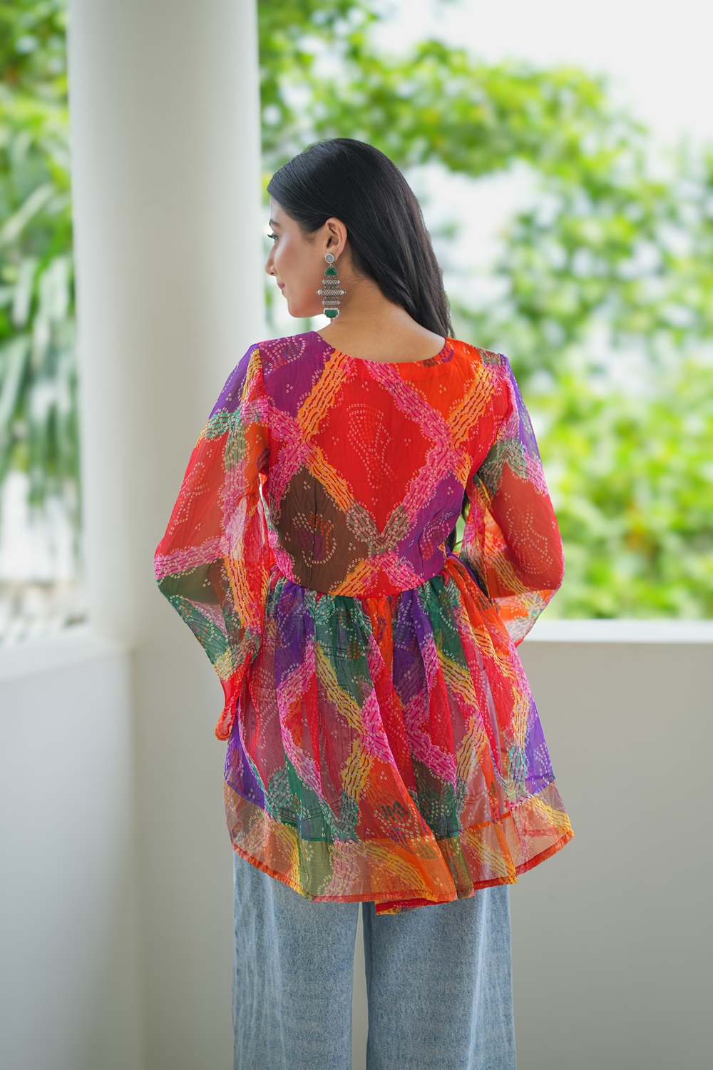  Rangika: Multicolor Bandhej Short Kurti 2