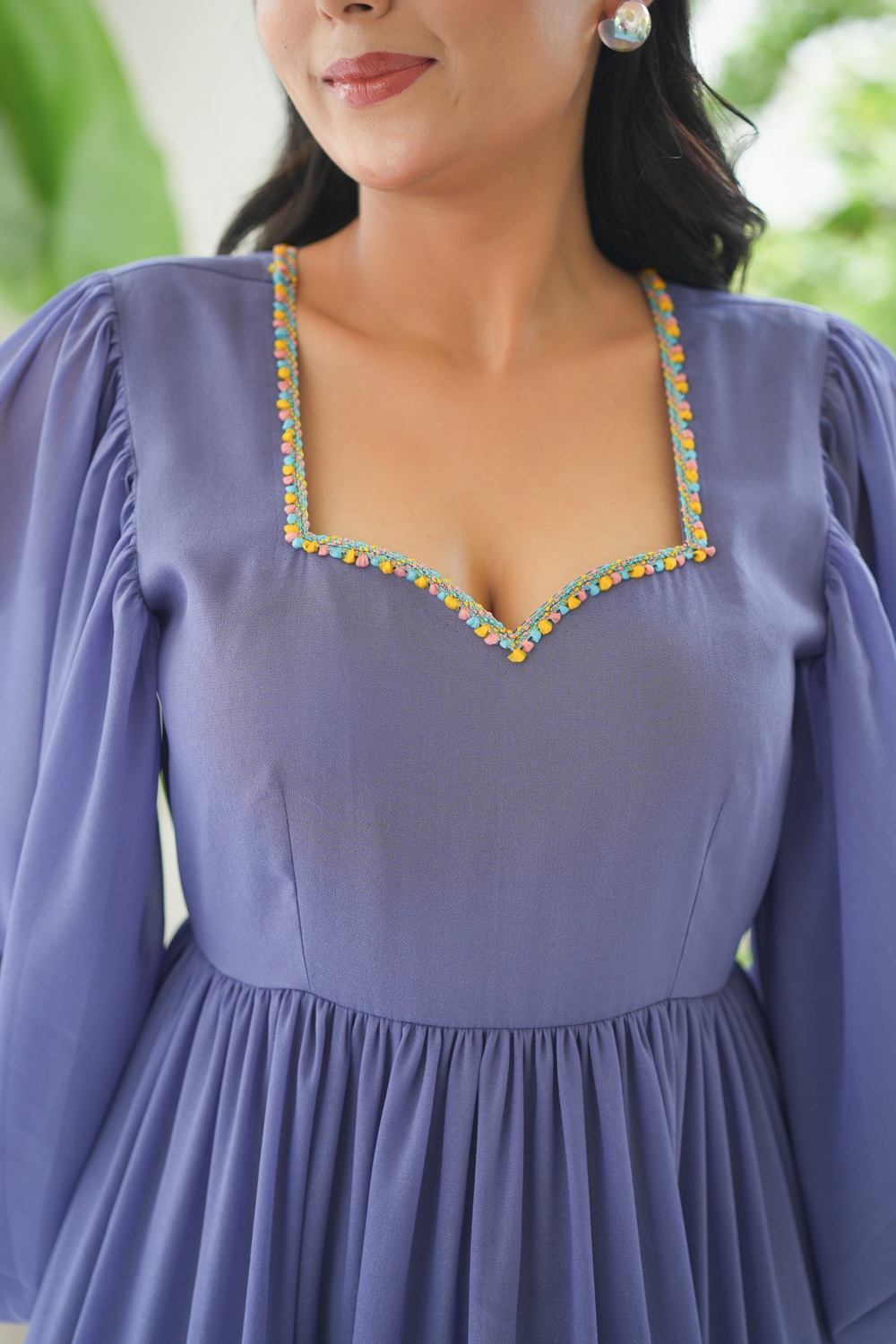  Amara: Lavender Georgette Frill Dress  3