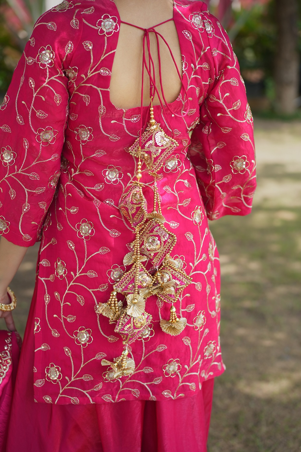 Meher: Rani Pink Fendy Sharara Set  2