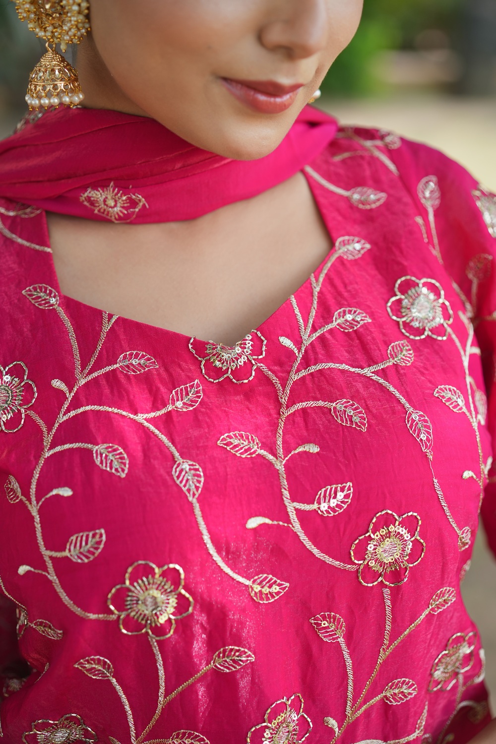 Meher: Rani Pink Fendy Sharara Set  4