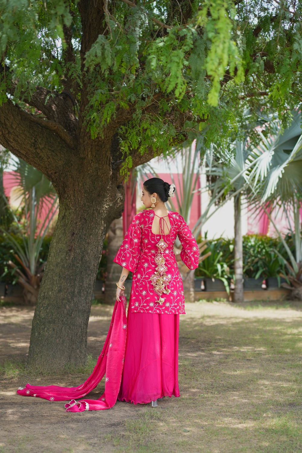 Meher: Rani Pink Fendy Sharara Set  6