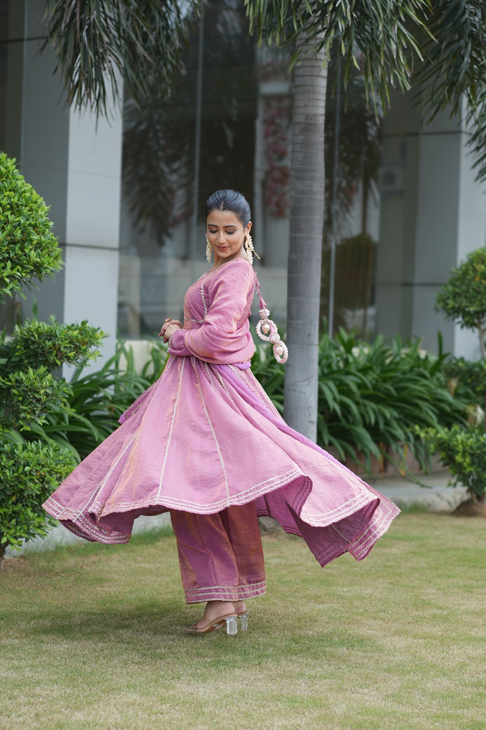 Candy Floss Anarkali Set - Marudhaga