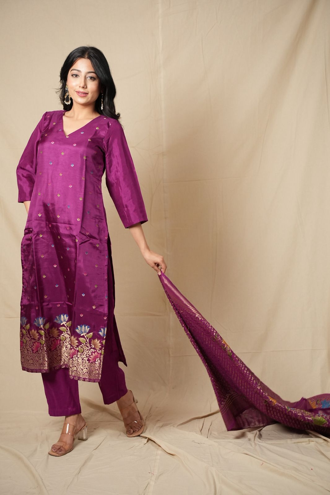 Meher Meena Jacquard Suit Set  2