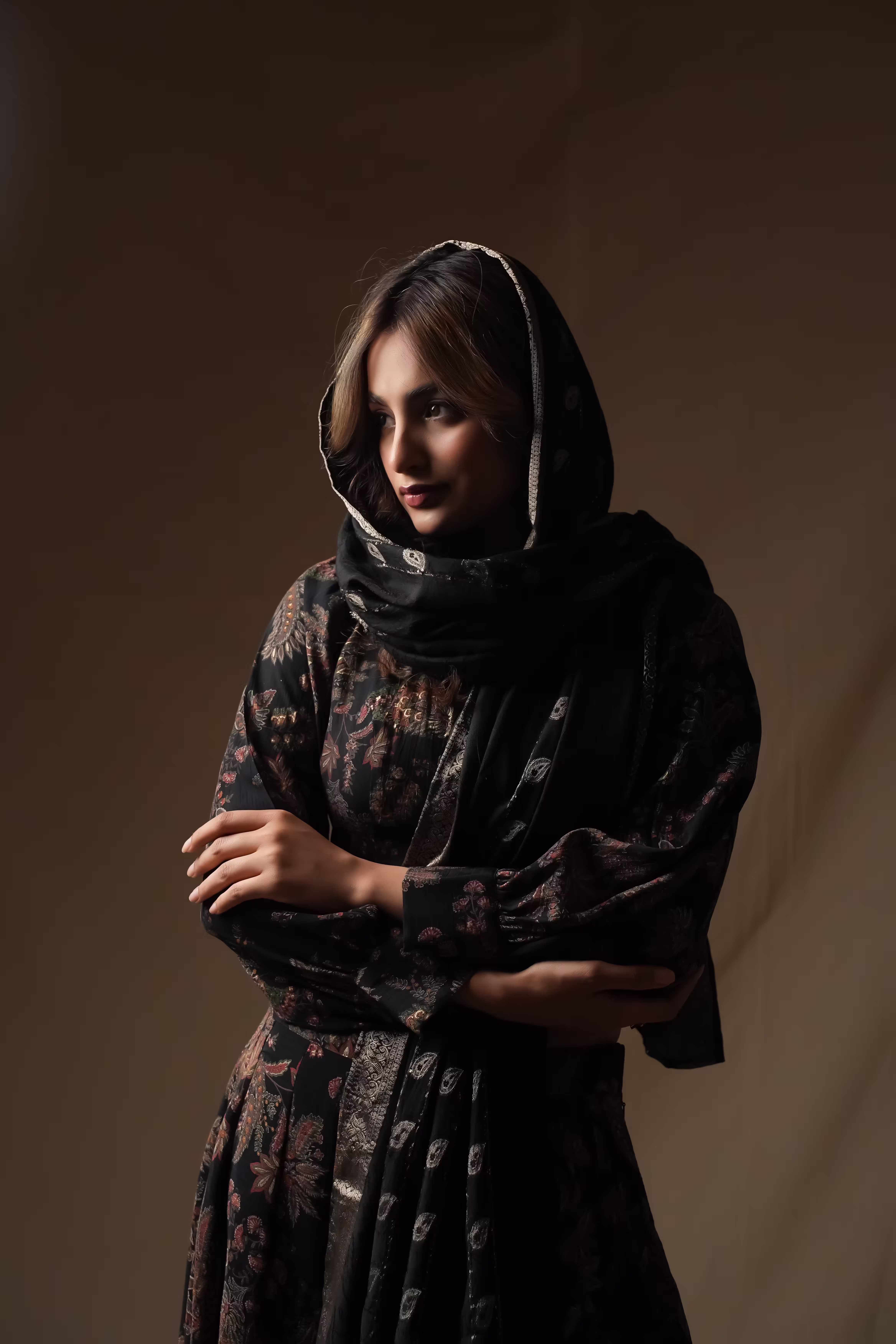 Noor Floral Foil Print Suit Set  2