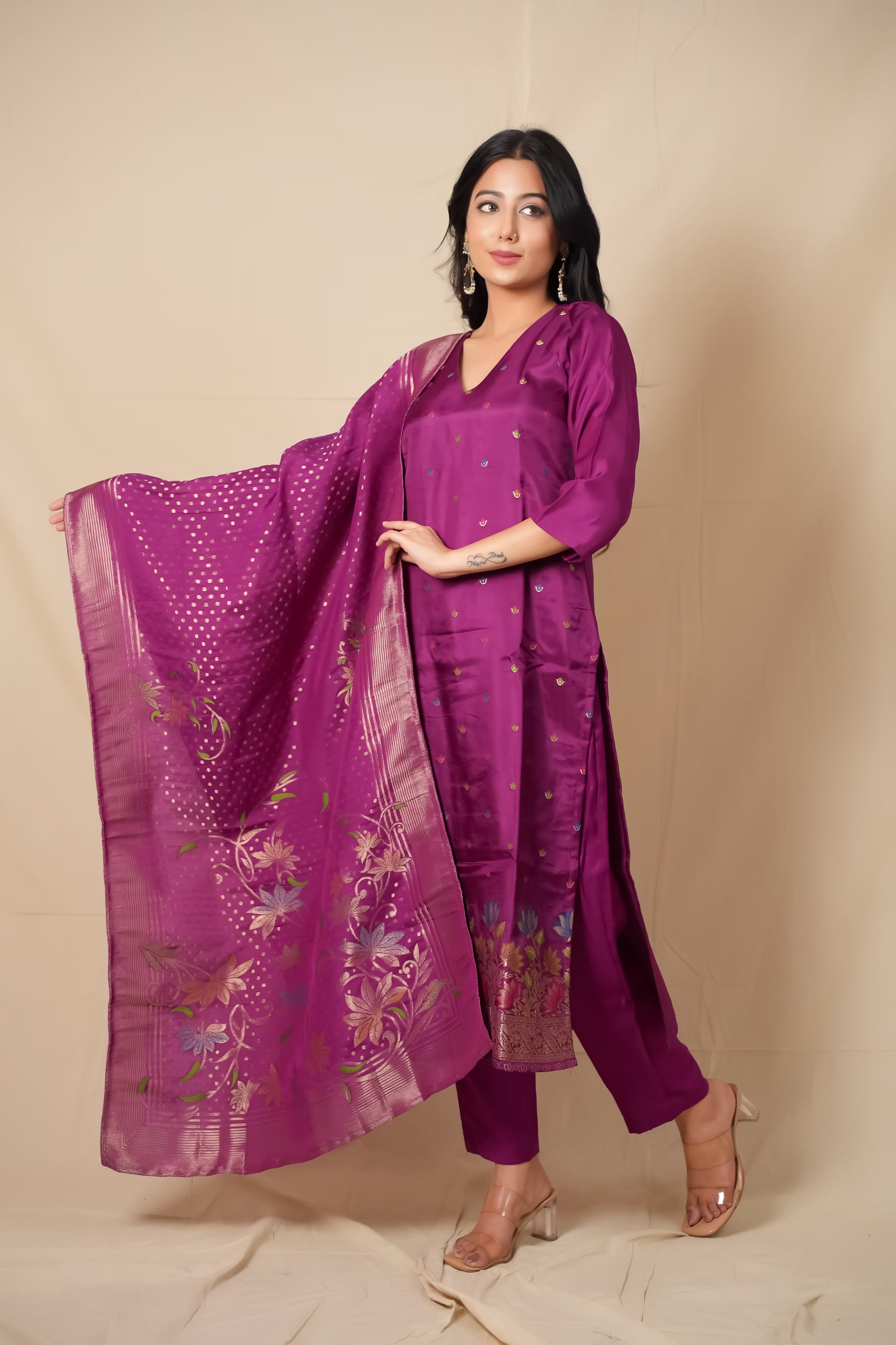 Meher Meena Jacquard Suit Set  2