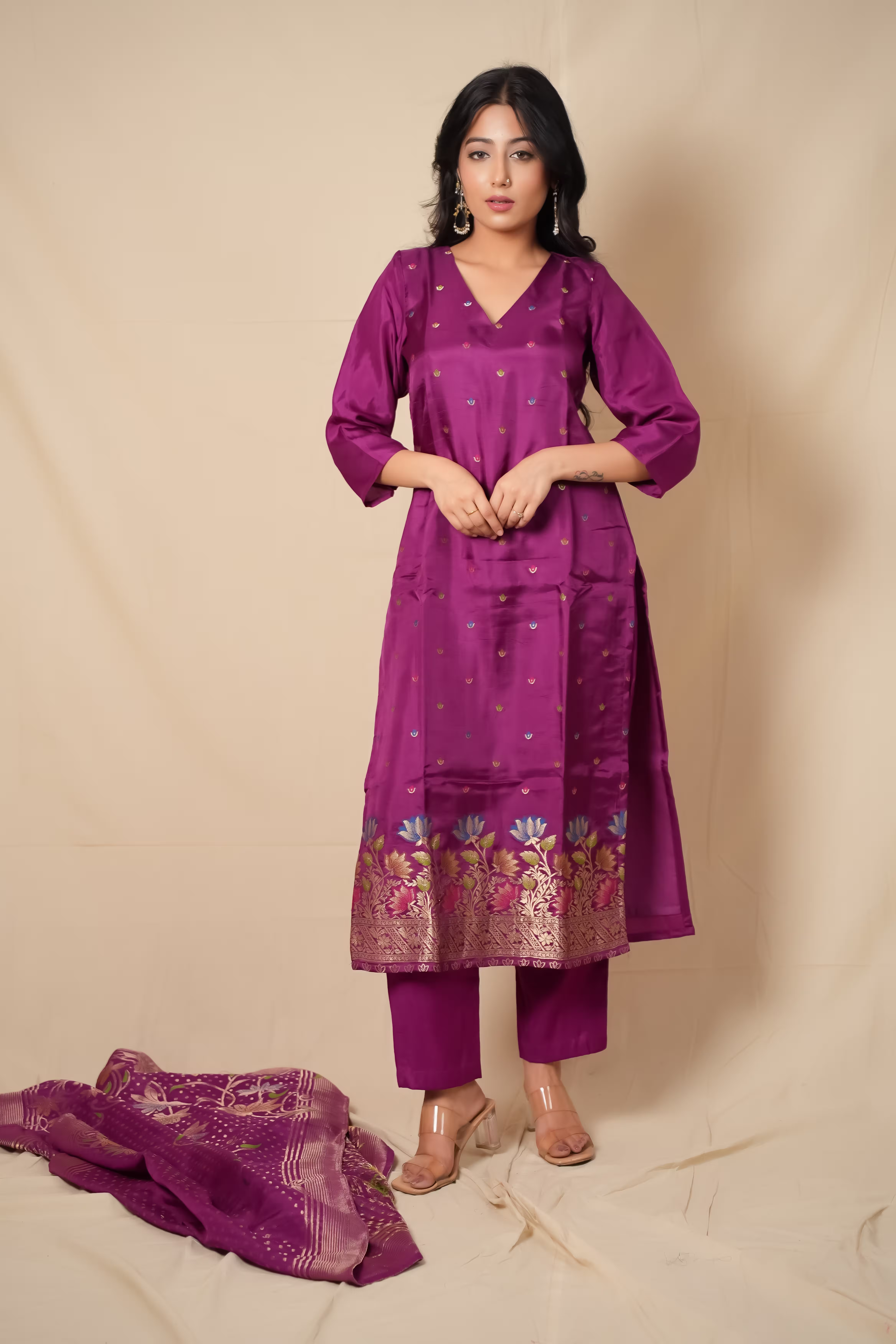 Meher Meena Jacquard Suit Set  4