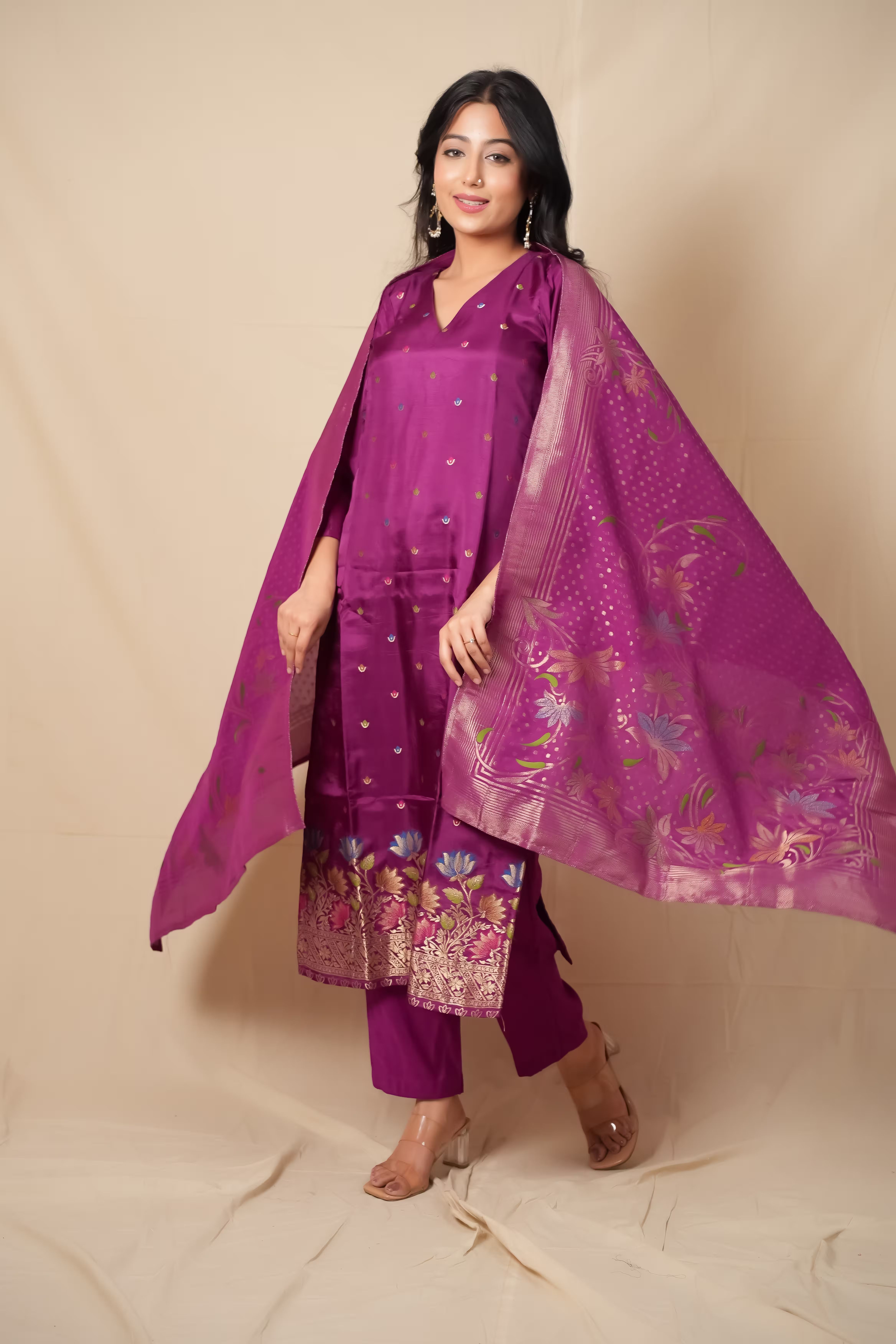 Meher Meena Jacquard Suit Set  3