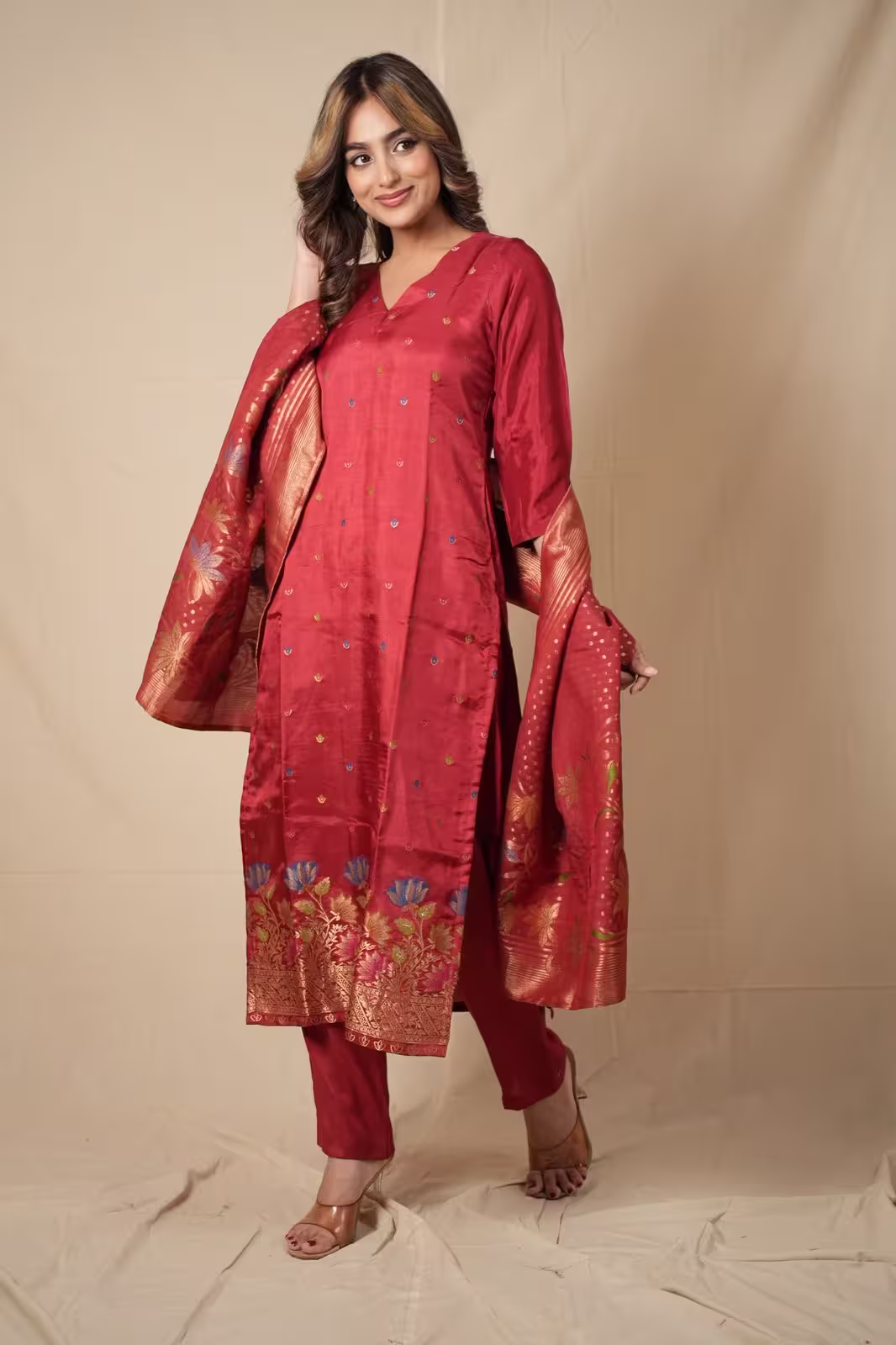 Meher Meena Jacquard Suit Set  3