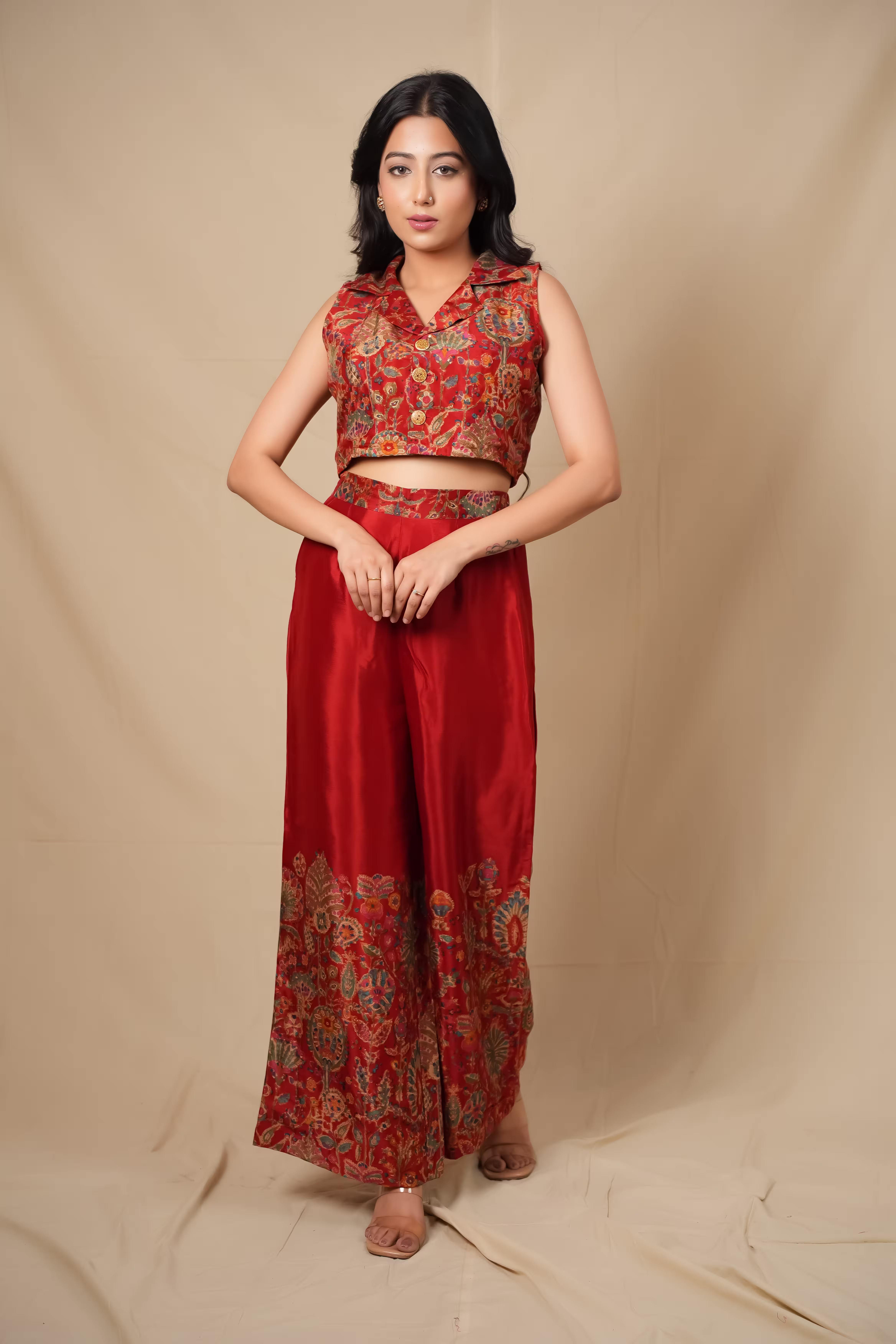 Zaria Foil Print Crop Co-ord Set 2