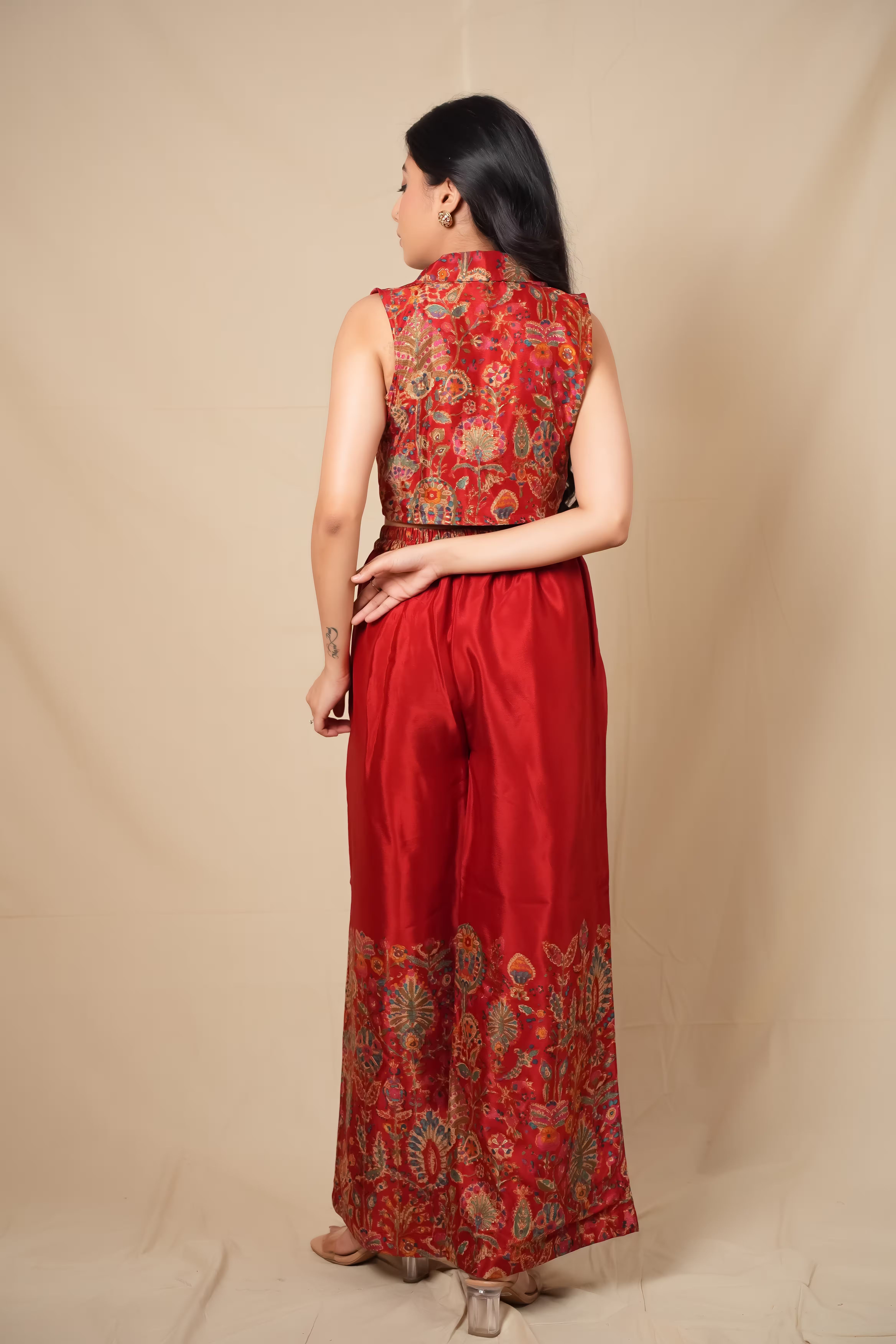 Zaria Foil Print Crop Co-ord Set 4