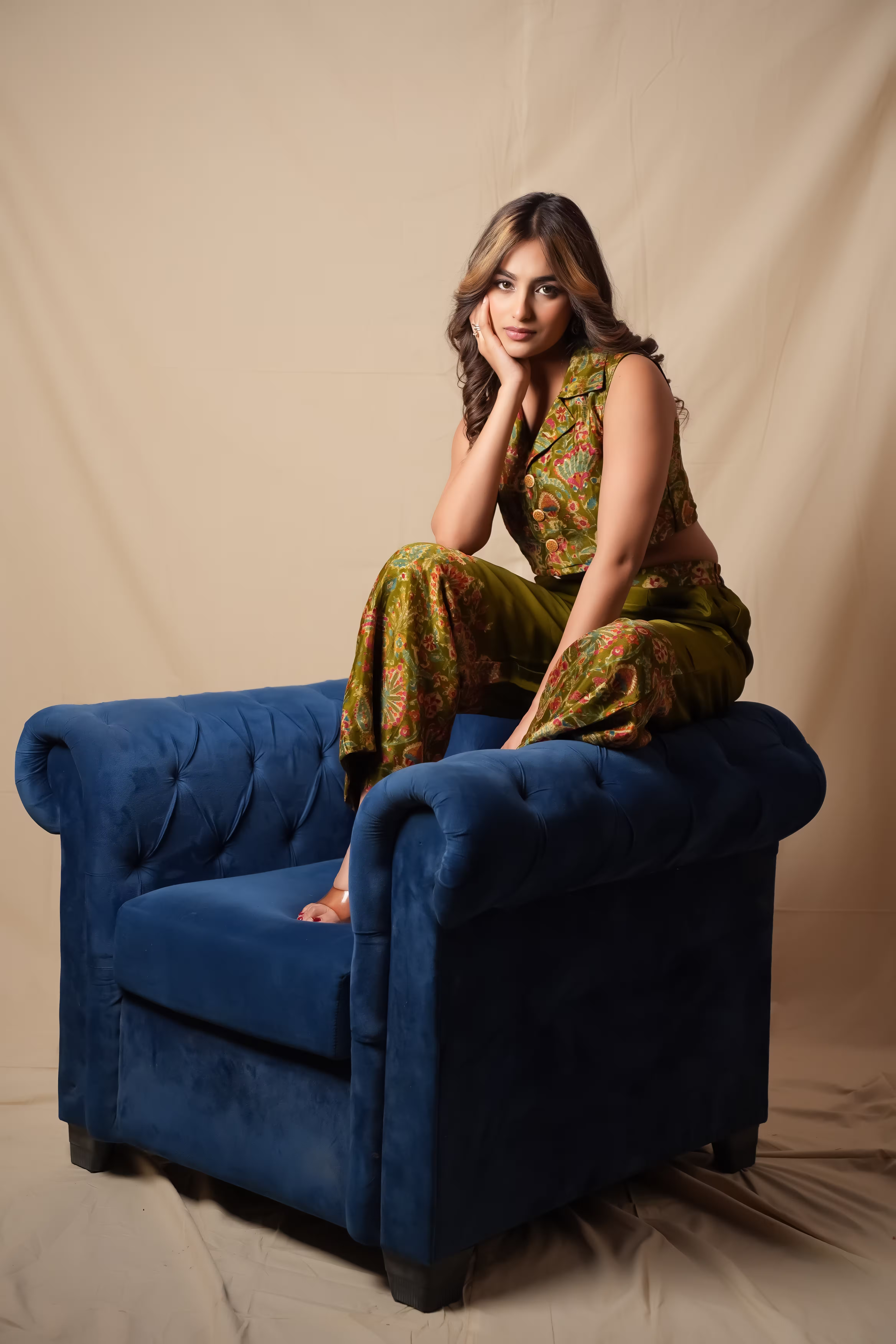 Zaria Foil Print Crop Co-ord Set 4