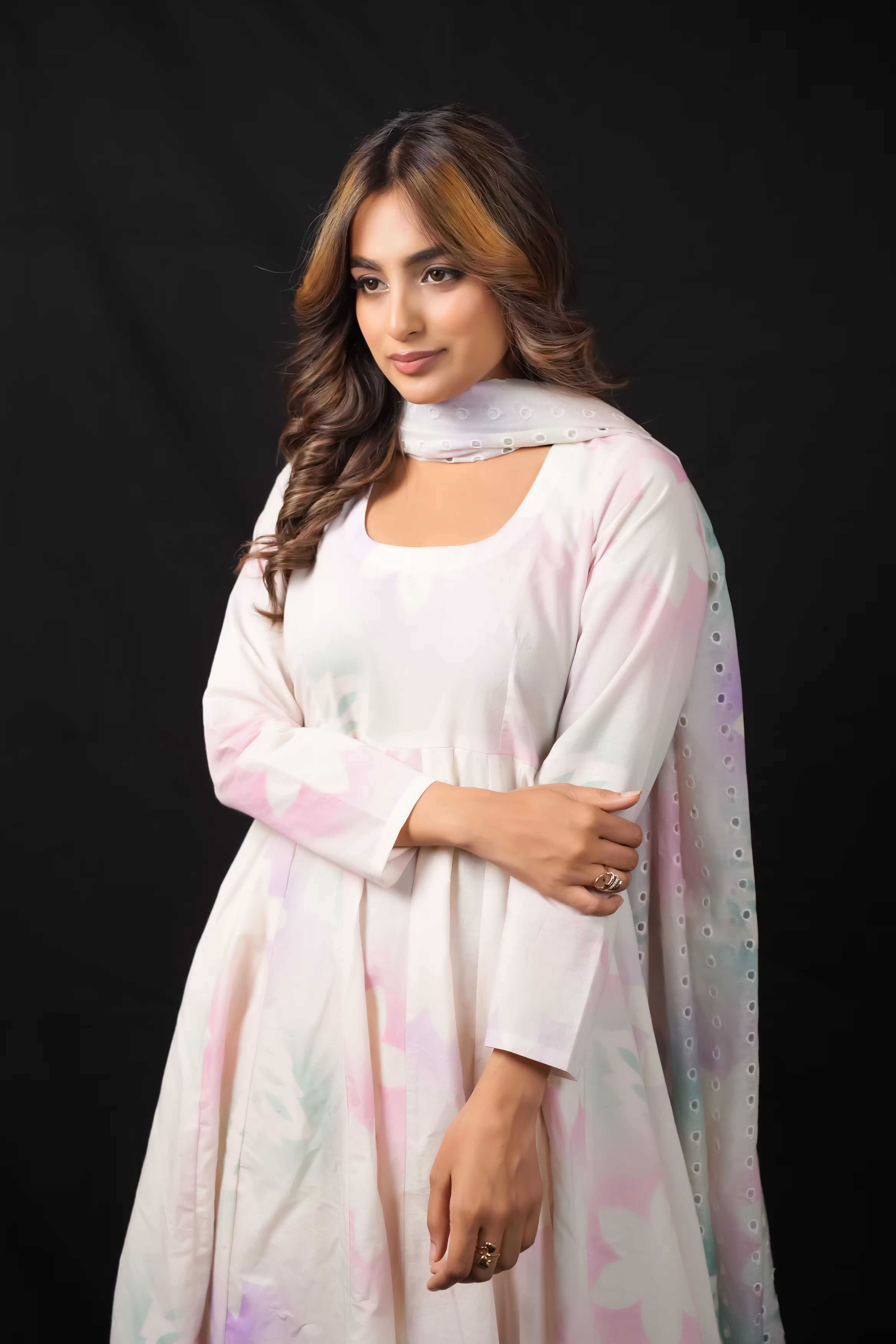 FLORAL KORA COTTON ANARKALI SUIT 2