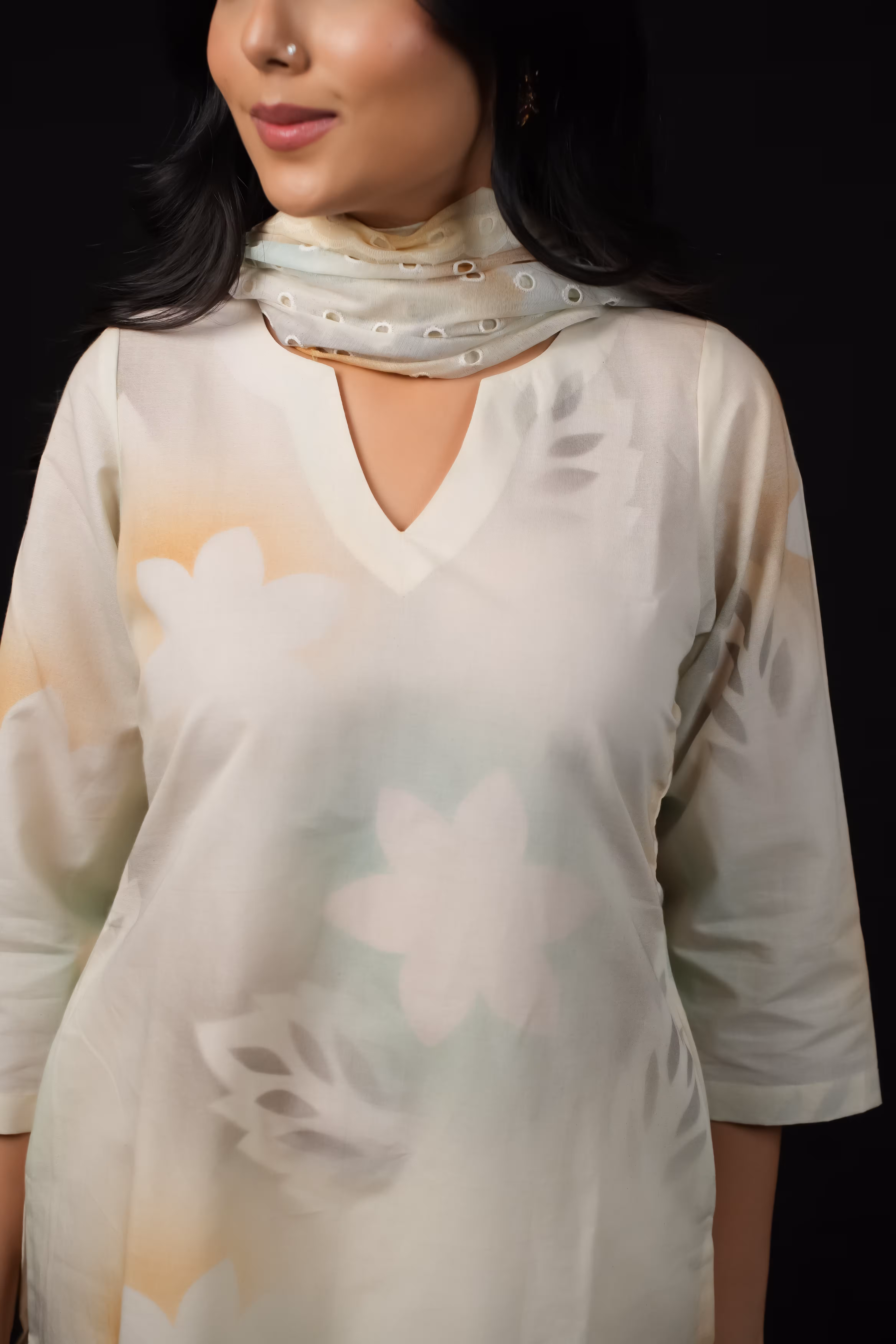 BLUE KORA COTTON STRAIGHT SUIT SET 6