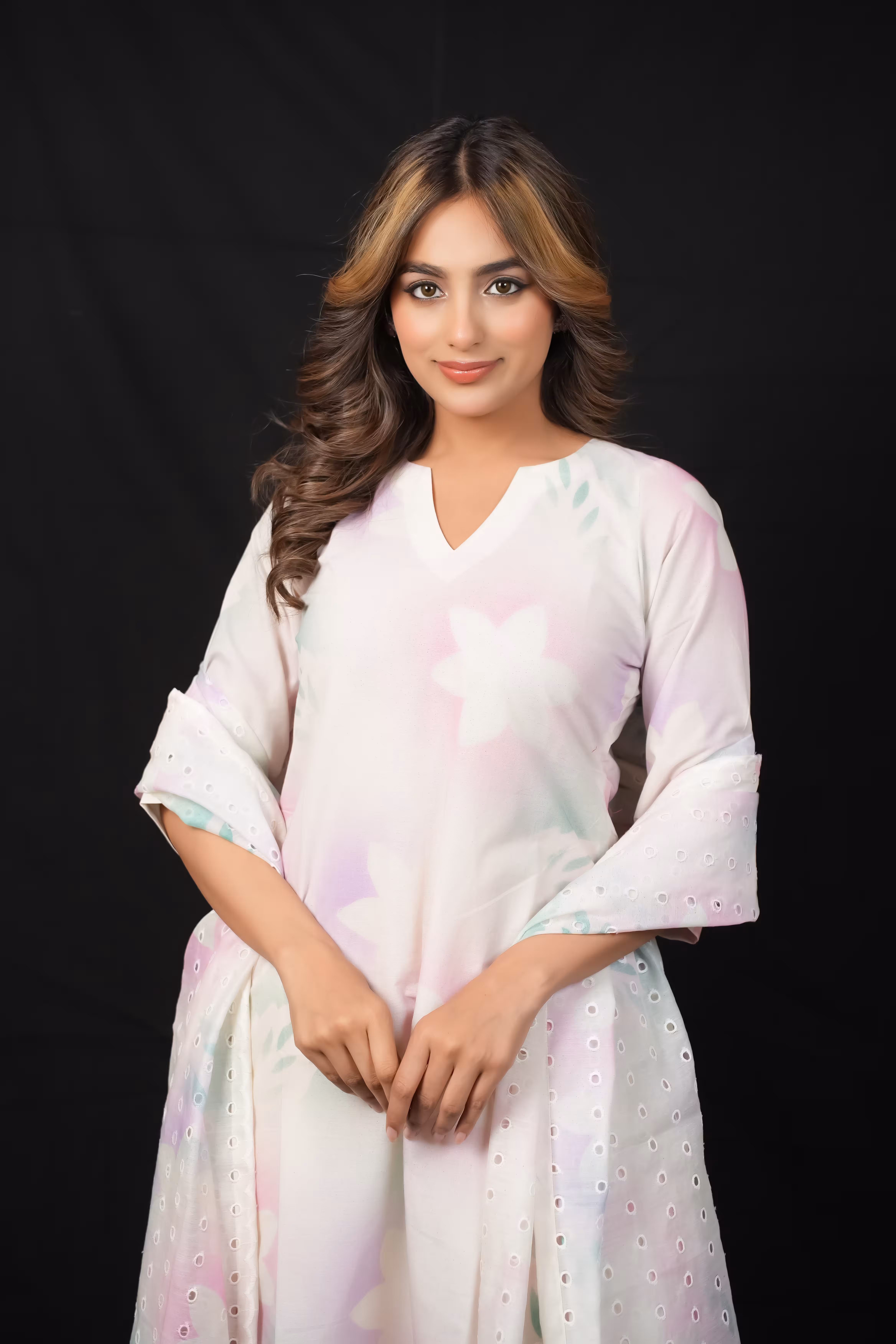 PINK KORA COTTON STRAIGHT SUIT SET 5